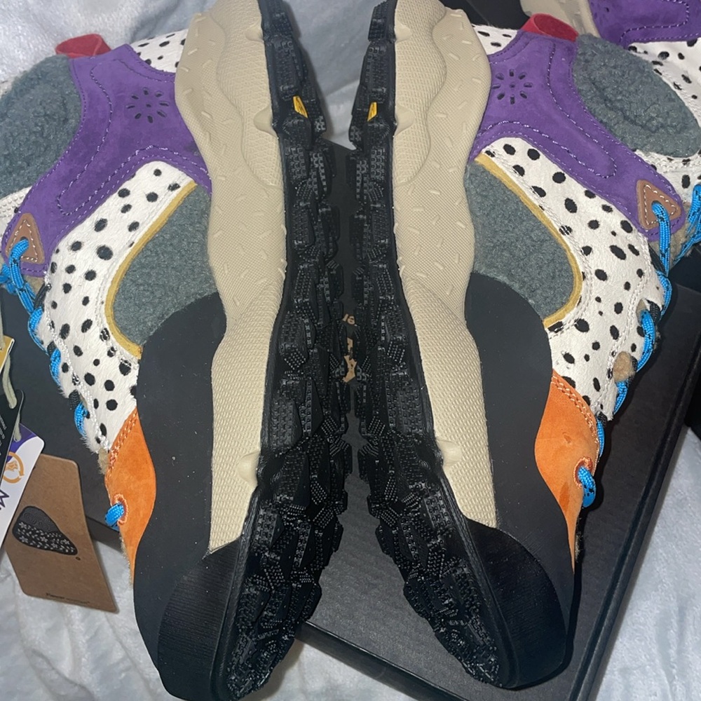 NWT Flower Mountain Womens Back Country Mid Suede & Pony Hair High Top Sneaker - Picture 11 of 14